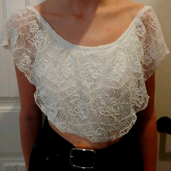 Charlotte Russe Lace Crop Top - Picture 7 of 8